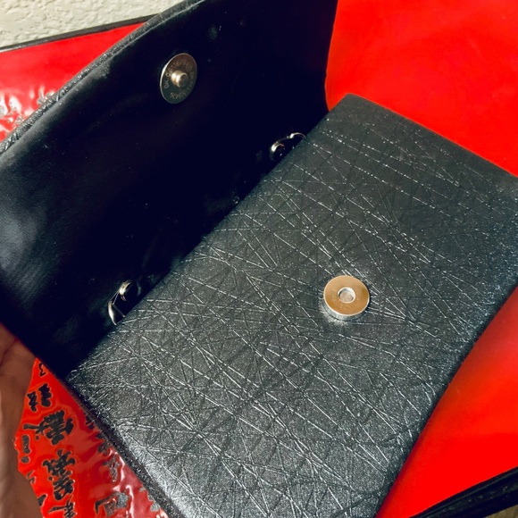 Evening Bag BLACK  🩷SPARKLING CRYSTAL JEWELED HANDLE NWOT HANDBAG ⭐️RETRO VIBE - Picture 7 of 12